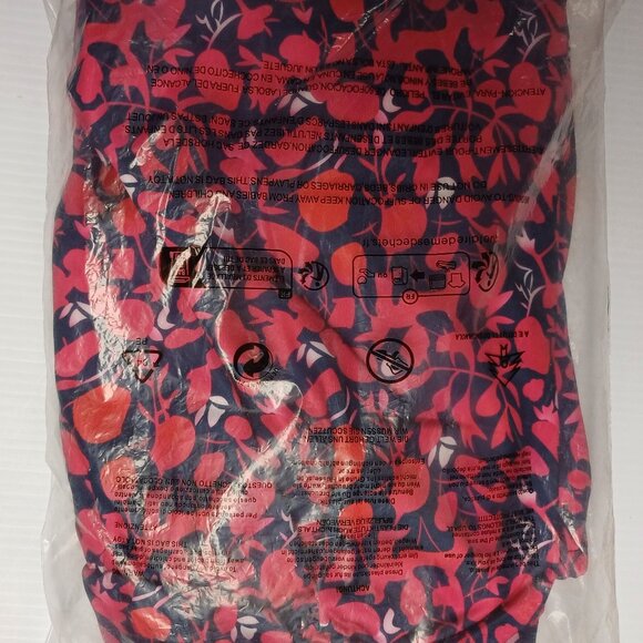 NWT Flirty & Floral V-Neck Spring Summer Dress Puffy Sleeve Midi Red Navy L-XL12 - Picture 5 of 9